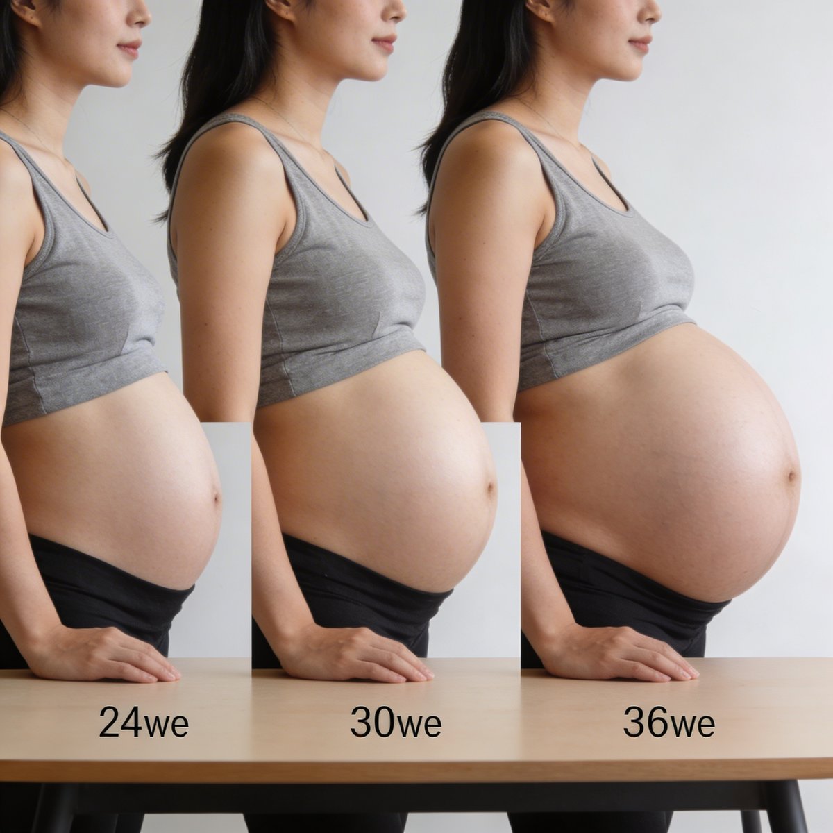 Calendrier indiquant les semaines optimales pour une séance photo grossesse entre 28 et 34 SA